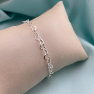 Pulseira coração prata 925