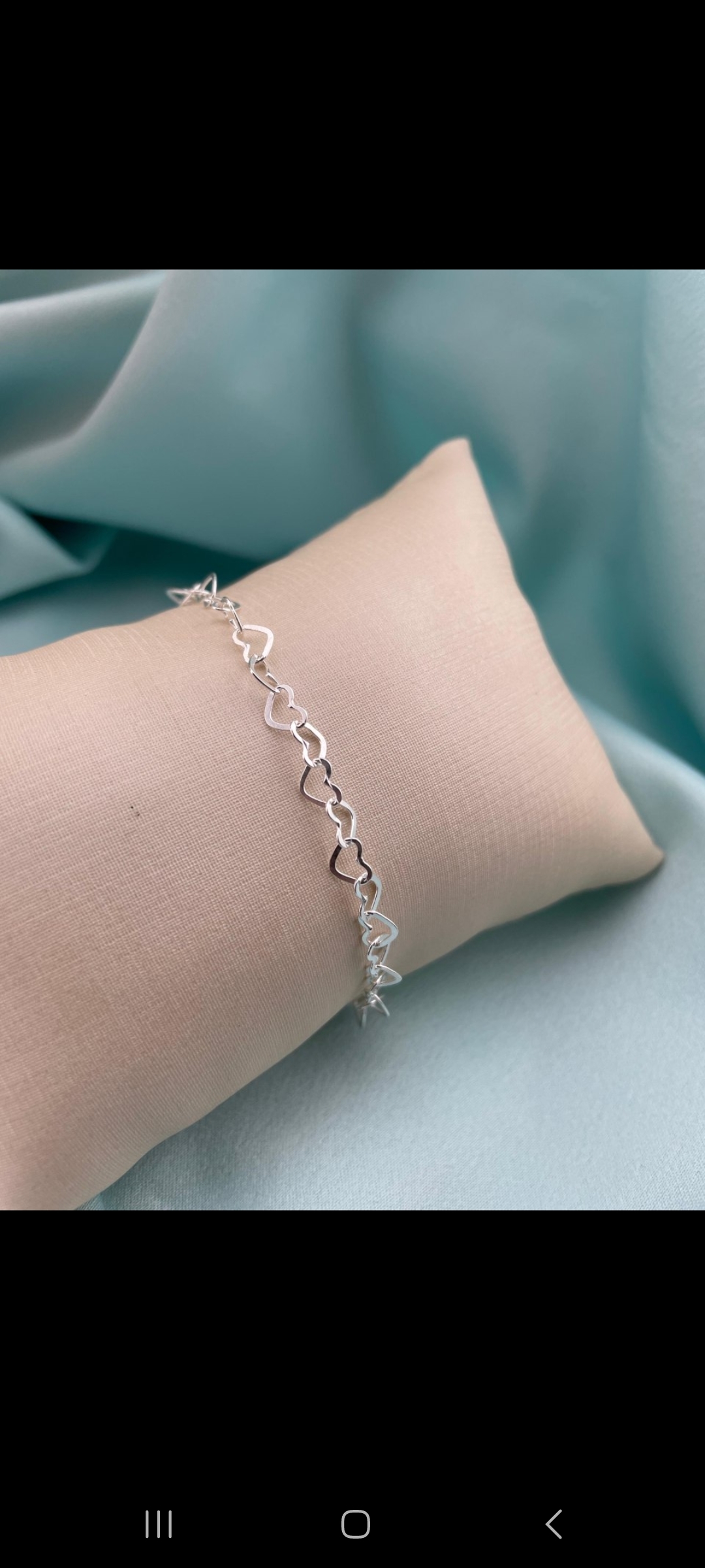 Pulseira coração prata 925
