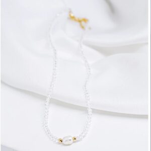 Choker cristal colors detalhe em perola